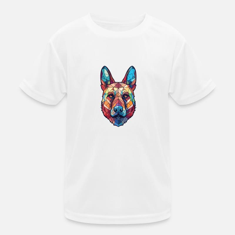 Schäferhund Kugel Hund Buntes Aquarell Tier Kinder Funktions-T-Shirt