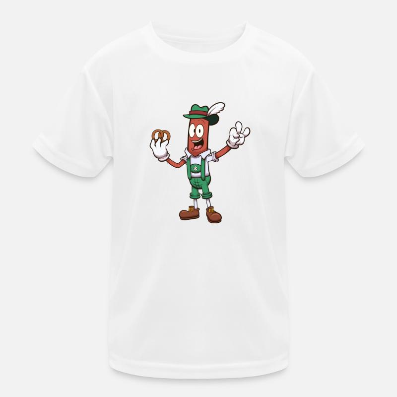 Bratwurst mit Brezel Kinder Funktions-T-Shirt