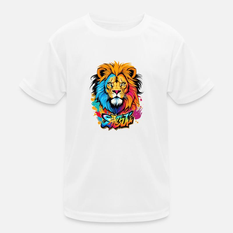 Graffiti löwe Kinder Funktions-T-Shirt