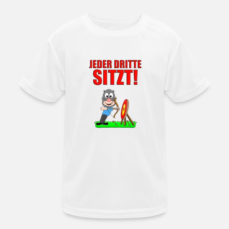 BOGENSCHIEßEN - MAULWURF - JEDER DRITTE SITZT! Kinder Funktions-T-Shirt