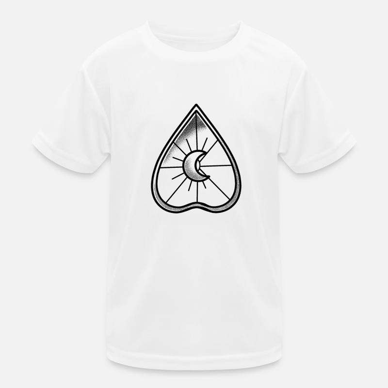 Witchcore Ouija board pointer with crescent moon - Kids Functional T-Shirt - white