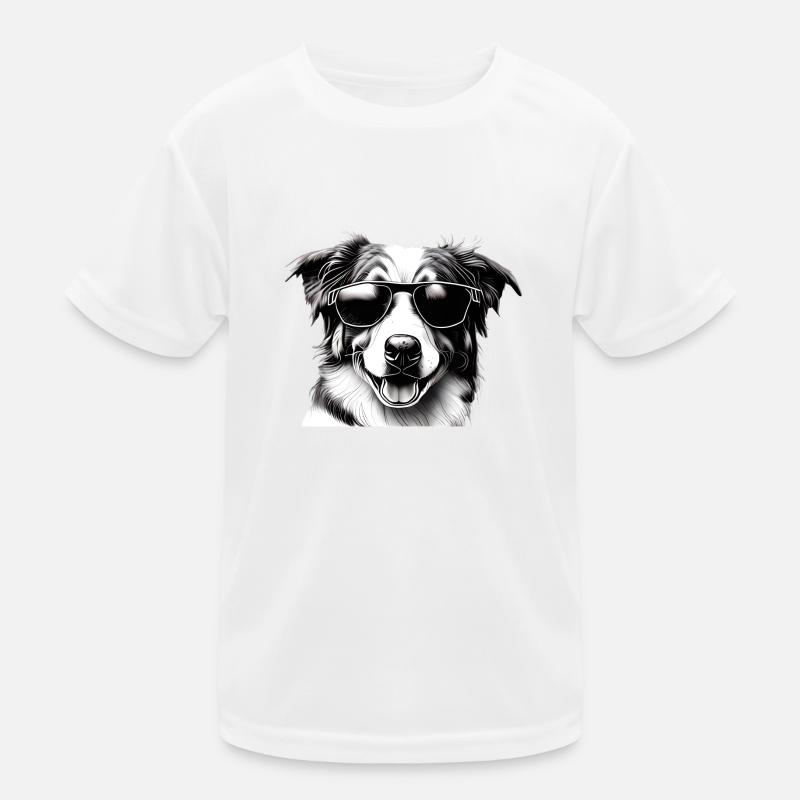 Australian Shepherd Sunglasses Dog Holder Kids Functional T-Shirt