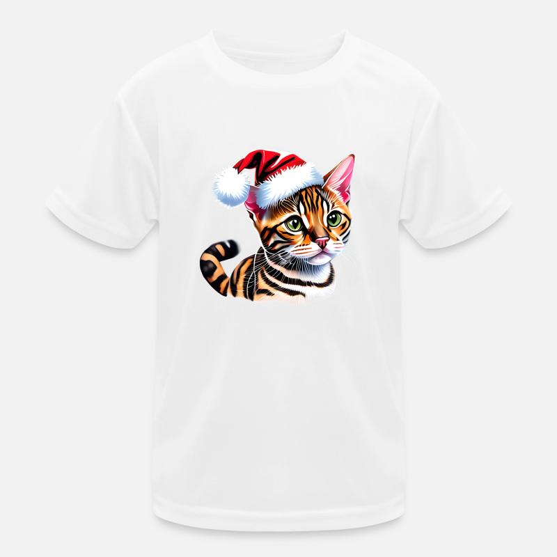 Chaton de Noël chat du Bengale Chaton du Bengale T-shirt sport Enfant