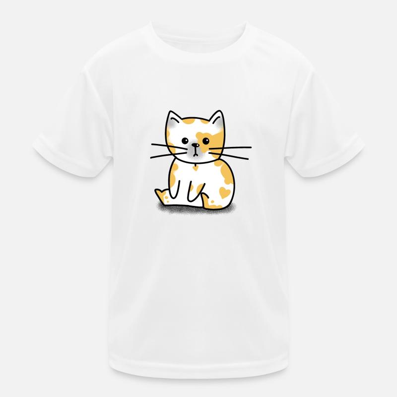 Mignon drôle chat blanc assis T-shirt sport Enfant