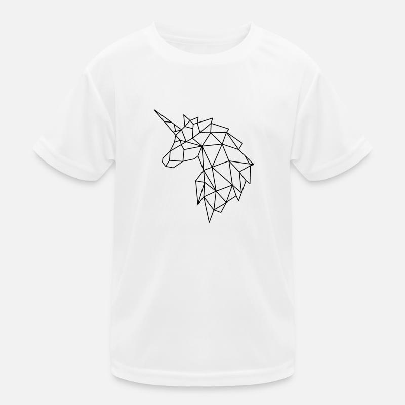 Geometric unicorn in polygon style Kids Functional T-Shirt