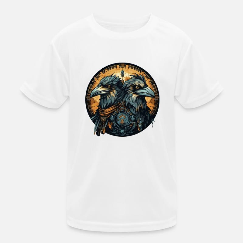 Hugin & Munin Wikinger Design Valhalla Kinder Funktions-T-Shirt