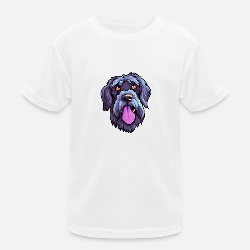 Schnauzer géant chien race dessin animé kawaii illustrat T-shirt sport Enfant