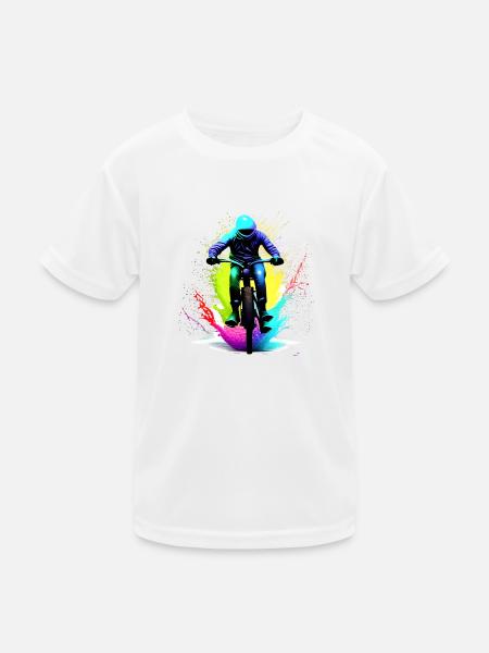 Fahrrad Radfahrer Fahrradfahrer Radfahren Radeln - Kinder Funktions-T-Shirt - Weiß