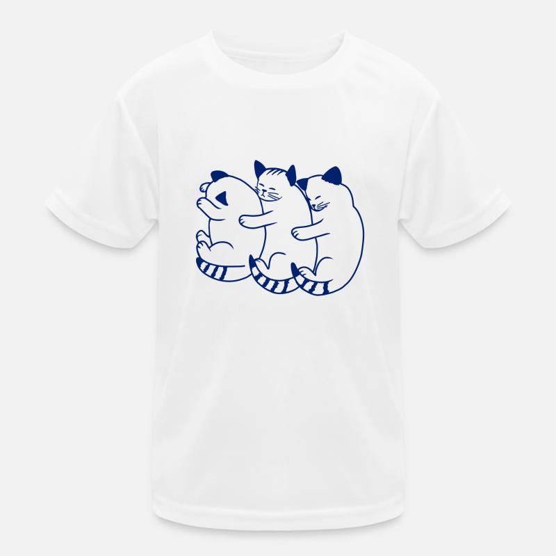 Drei blaue Kätzchen Kinder Funktions-T-Shirt