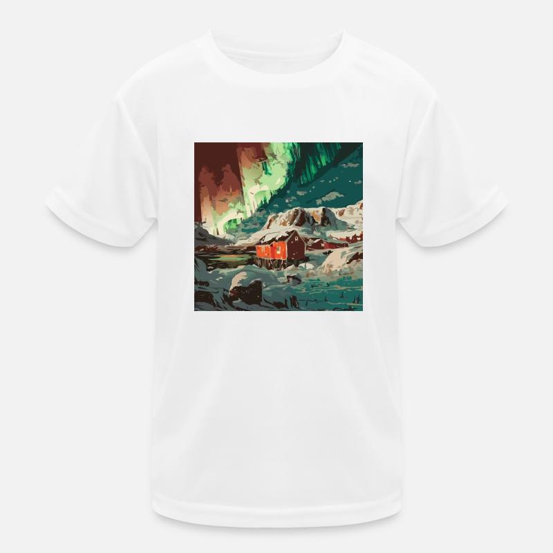 Lights at the North Pole Kids Functional T-Shirt