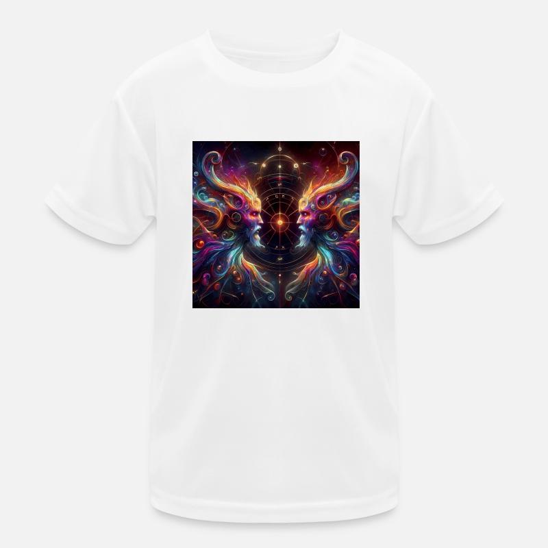 Wassermann Sternzeichen Zwillinge Dystopisch - Kinder Funktions-T-Shirt - Weiß