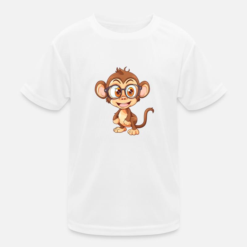 Monkey with glasses Kids Functional T-Shirt