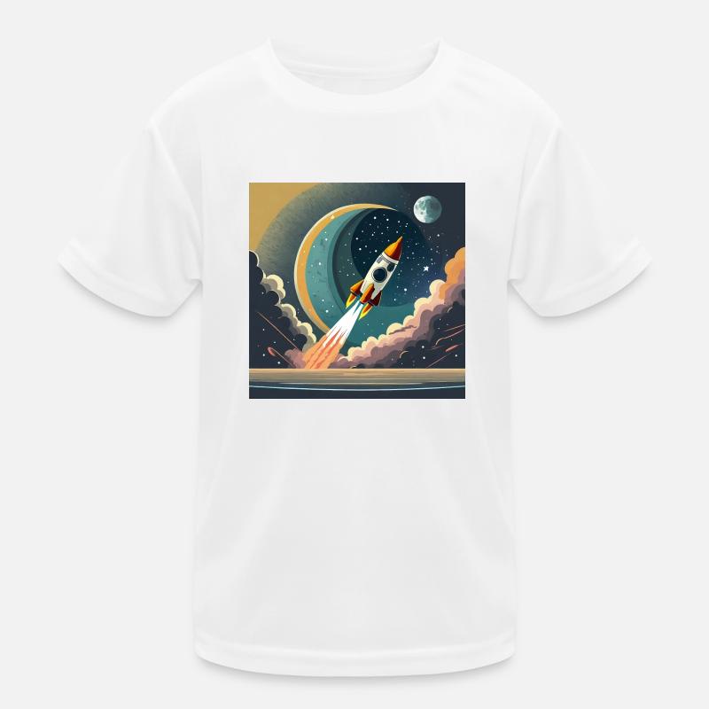 Emmenez-moi sur la lune Démarrage d’une fusée spatiale vintage T-shirt sport Enfant