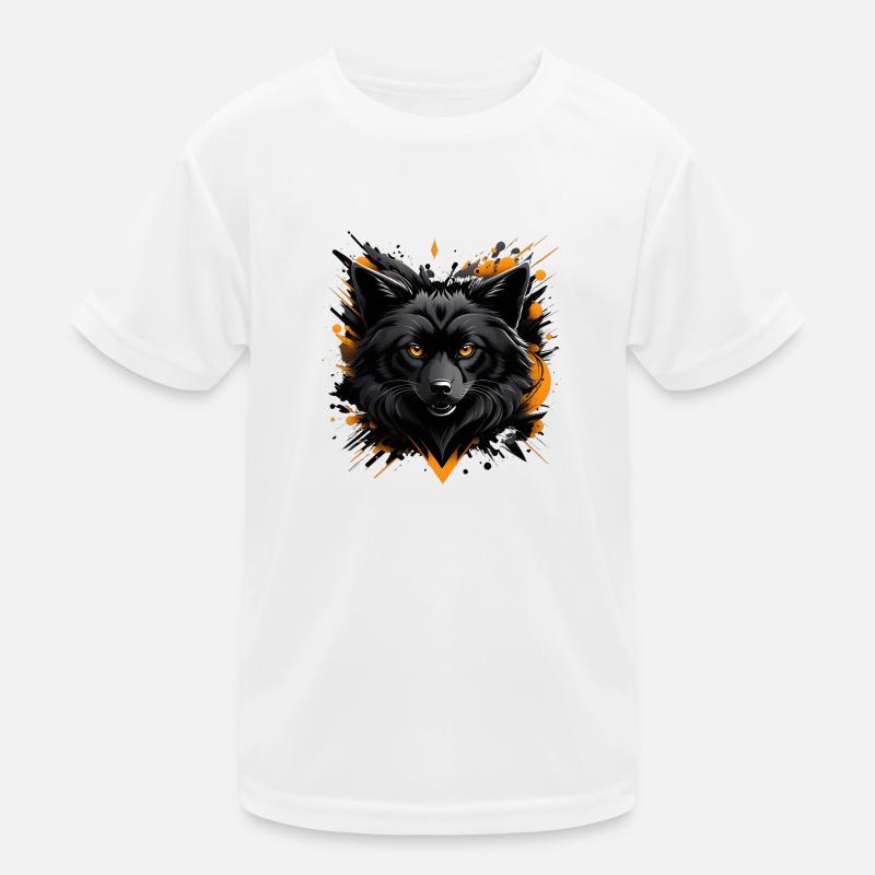Black wolf Kids Functional T-Shirt
