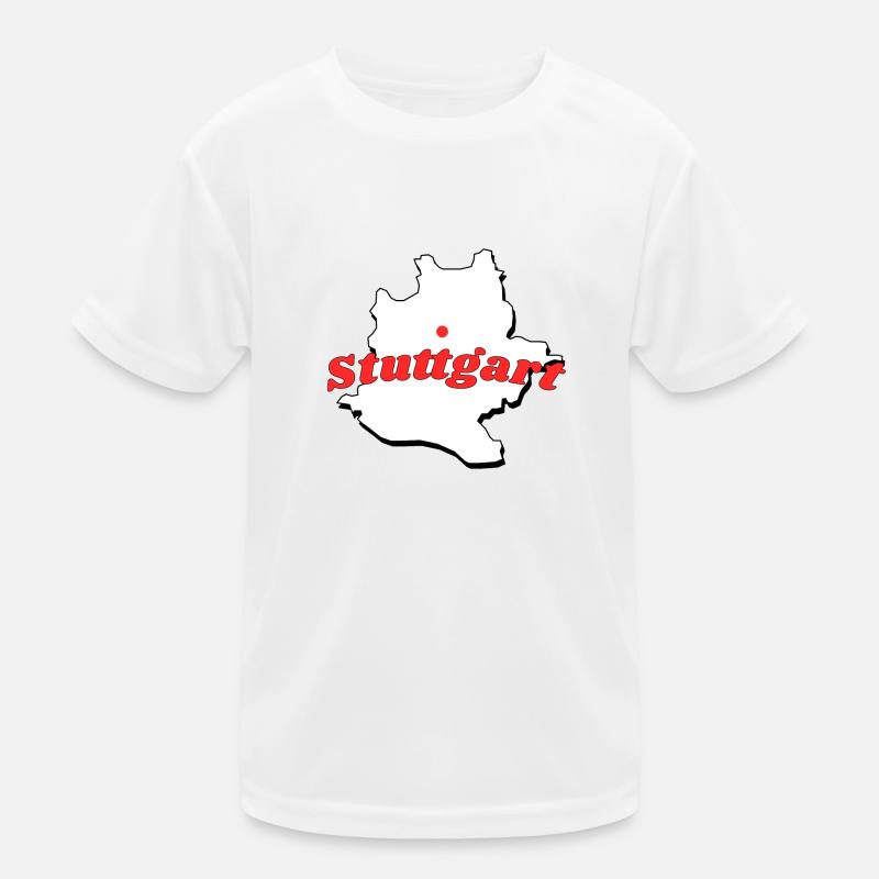 Stuttgart - Kinder Funktions-T-Shirt - Weiß