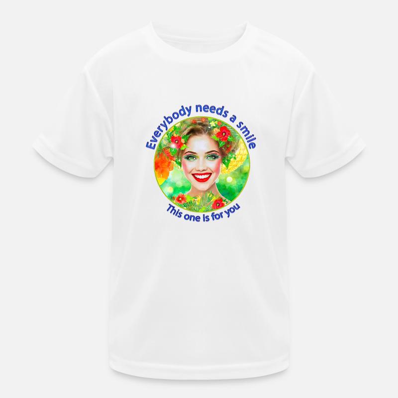 Everybody needs a smile - Kids Functional T-Shirt - white