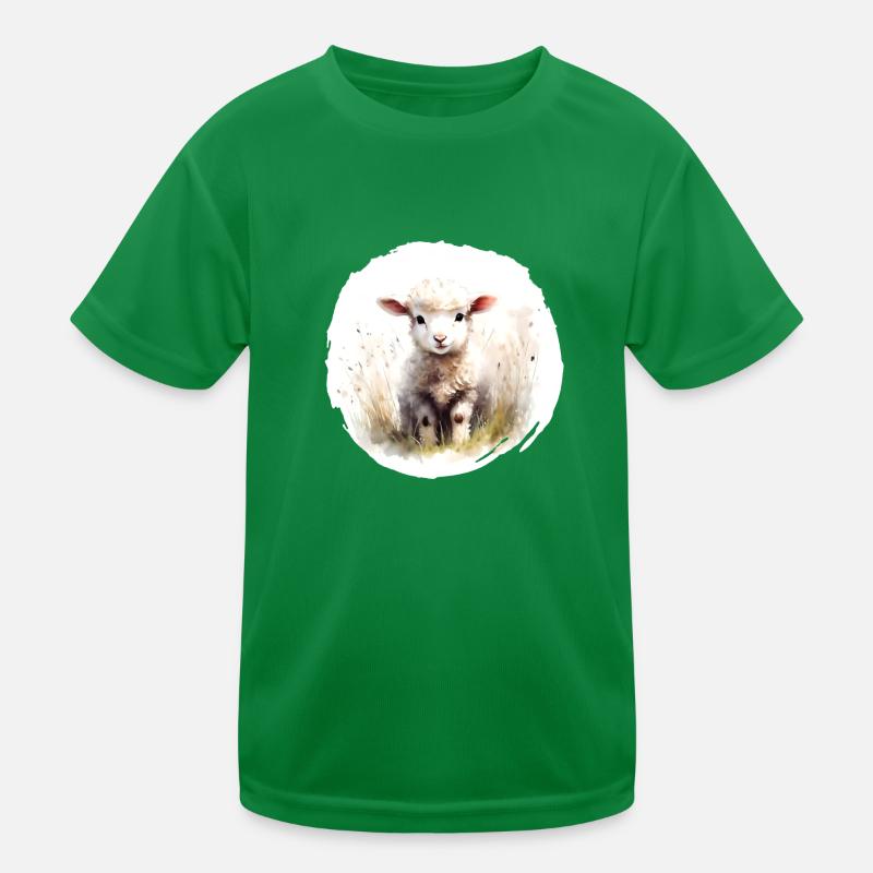 Lamm Aquarell Kinder Funktions-T-Shirt
