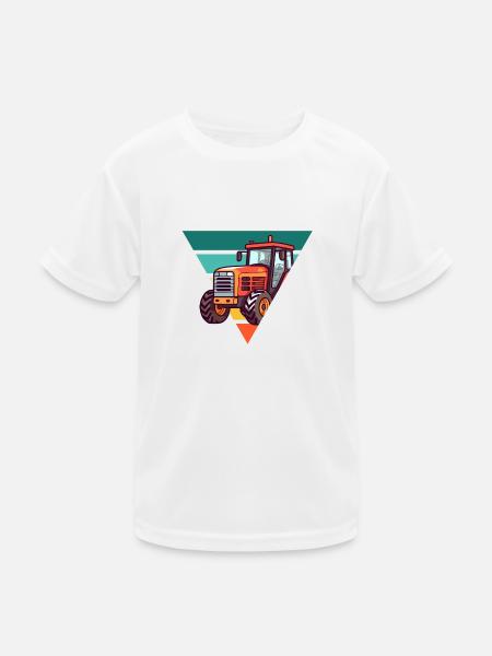 Vintage Tractor - Gift Idea - Kids Functional T-Shirt - white - Front