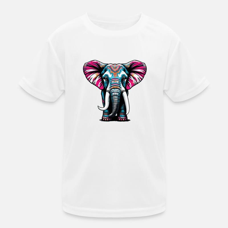 Farbenfroher Elefant Kinder Funktions-T-Shirt