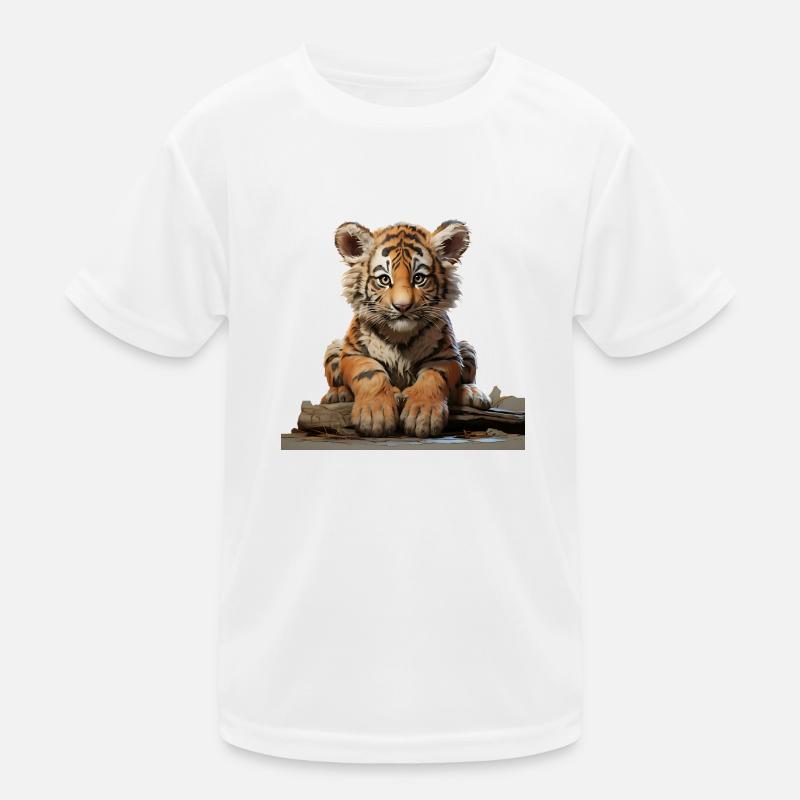 Junger Tiger auf der Lauer Kinder Funktions-T-Shirt