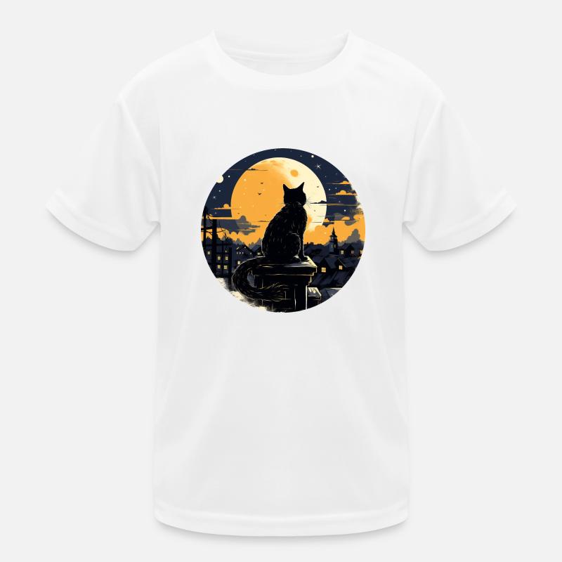 Mitternachtskatze Kinder Funktions-T-Shirt