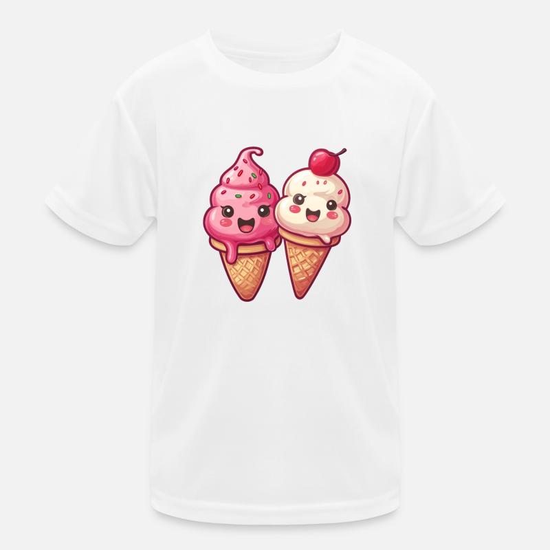 Lächelnde Eiskreation Kinder Funktions-T-Shirt