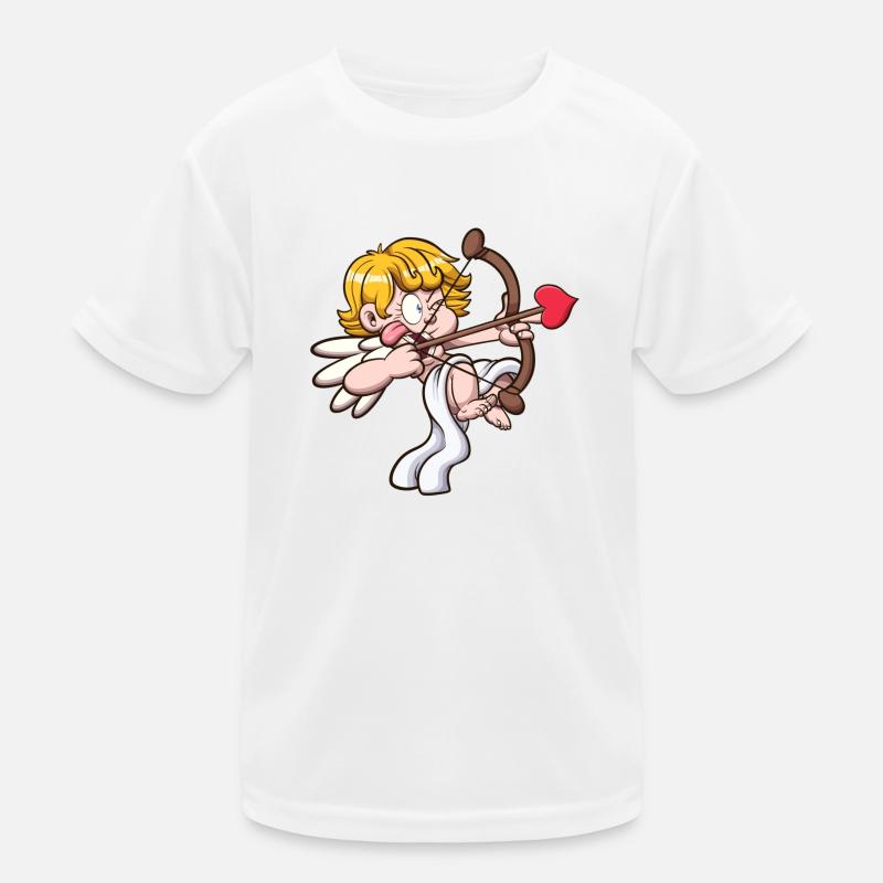 Valentinstags-Cherub zielt mit Pfeil und Bogen Kinder Funktions-T-Shirt