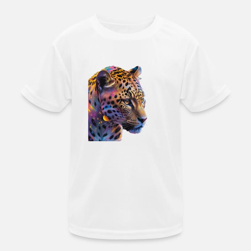 Leopard - Kinder Funktions-T-Shirt - Weiß