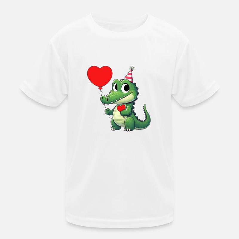 Schnappine Krokodil hat ein Herz für Dich Kinder Funktions-T-Shirt