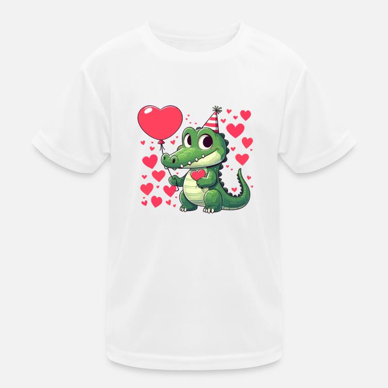 Schnappine Krokodil liebt Dich Kinder Funktions-T-Shirt