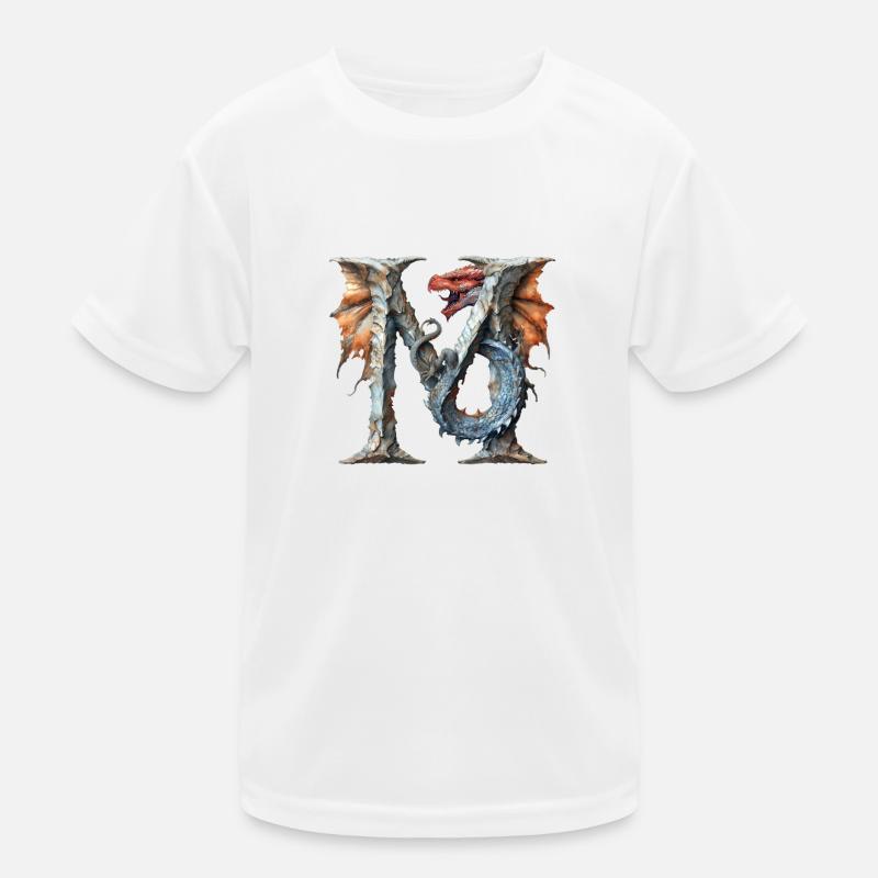 Lettre « M » en forme de dragon. T-shirt sport Enfant