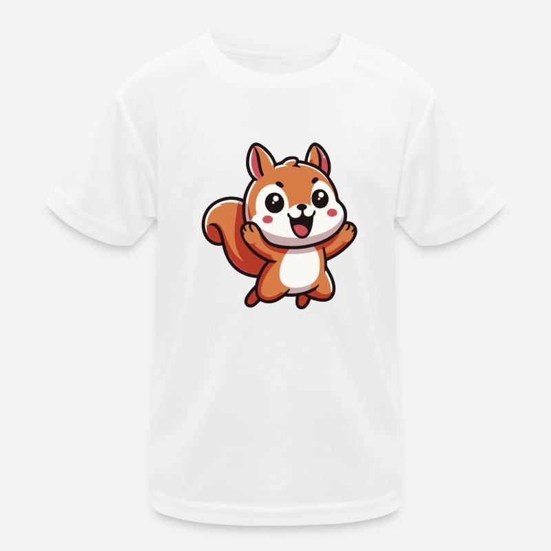 Nutty Das glückliche Kawaii-Eichhörnchen Kinder Funktions-T-Shirt