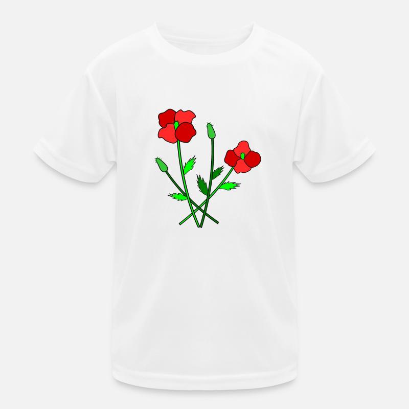 Blühender Mohn Kinder Funktions-T-Shirt