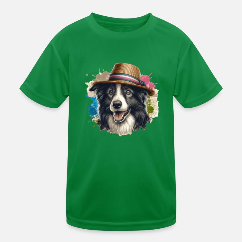 Mignon Border Collie Splash Art T-shirt sport Enfant