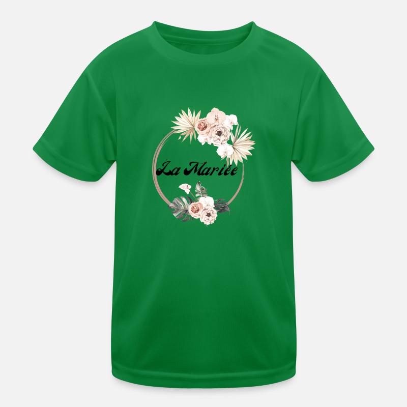 Die tropische Blumenbraut - Braut Geschenkidee Kinder Funktions-T-Shirt