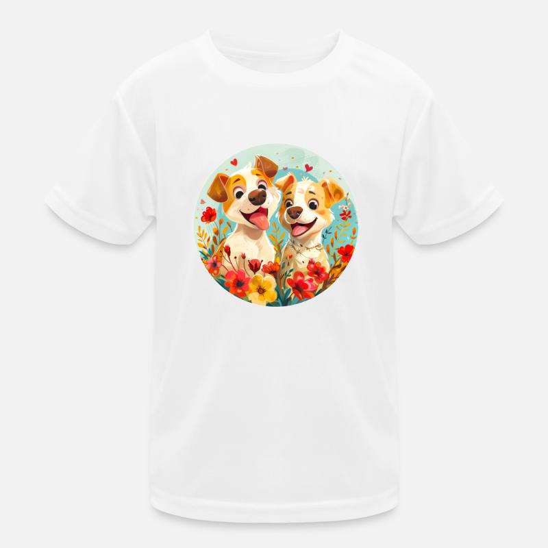 Chiens mignons T-shirt sport Enfant