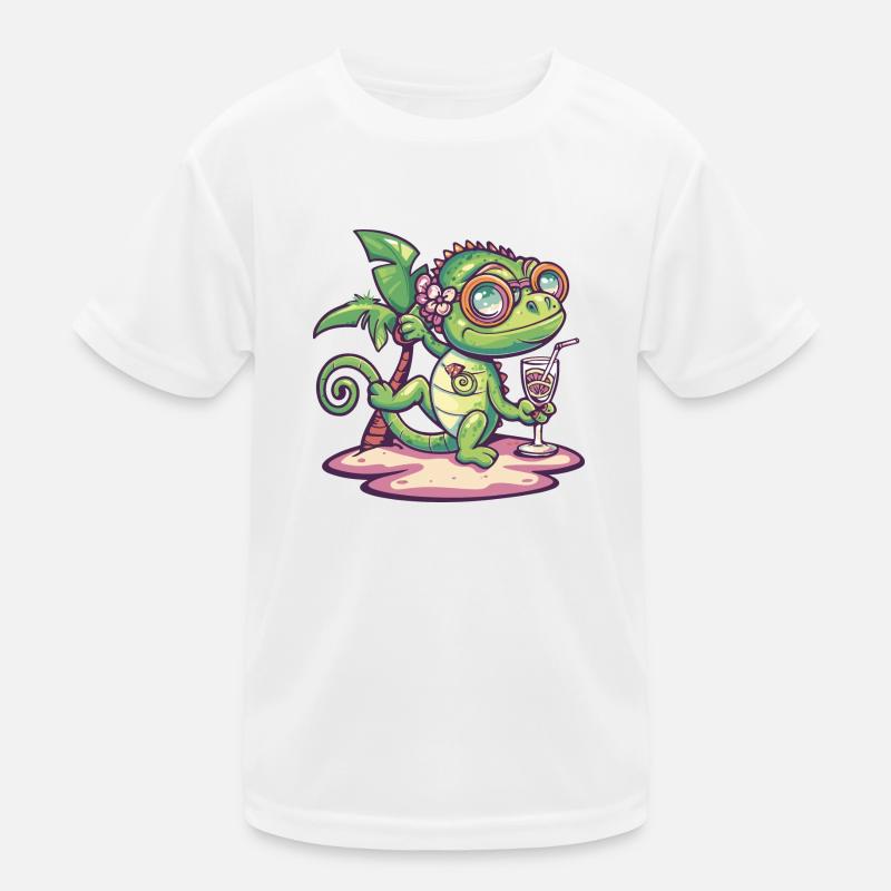 Chameleon Summer Vacation Kids Functional T-Shirt