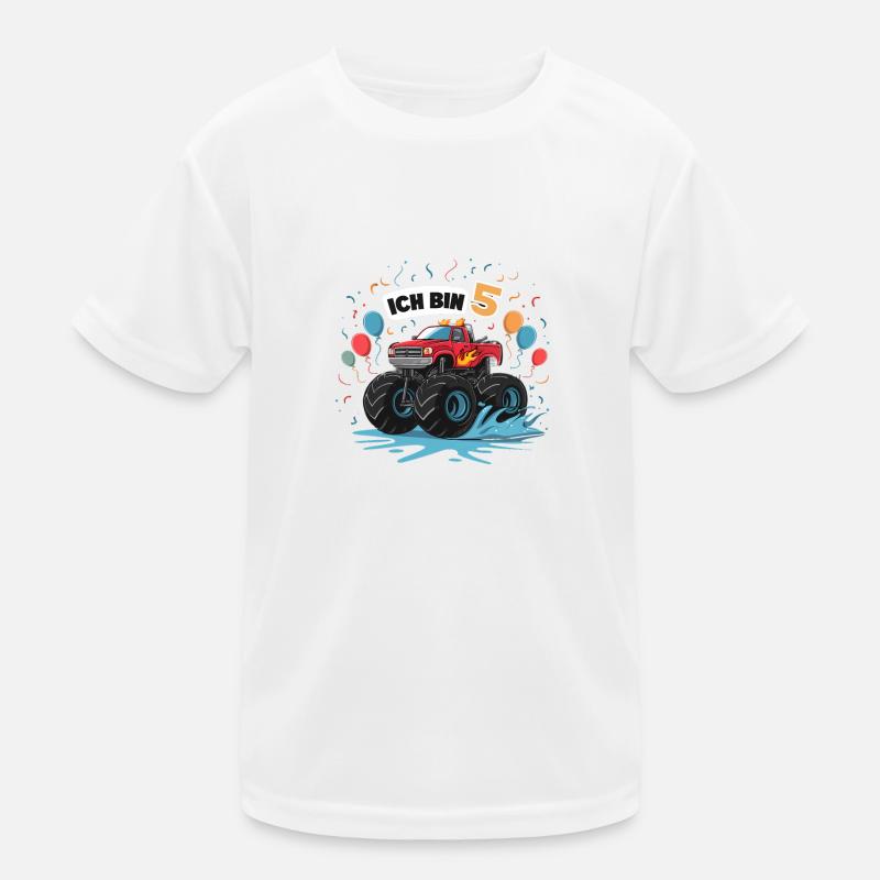 Monster Truck - Ich bin 5 - Einzigartiges Geschenk Kinder Funktions-T-Shirt