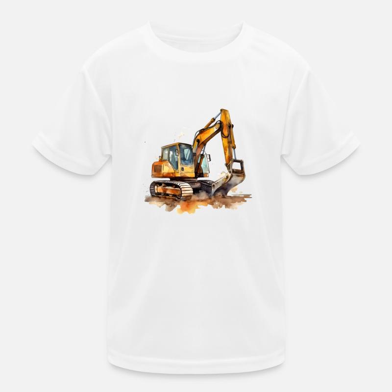 Construction excavator Kids Functional T-Shirt