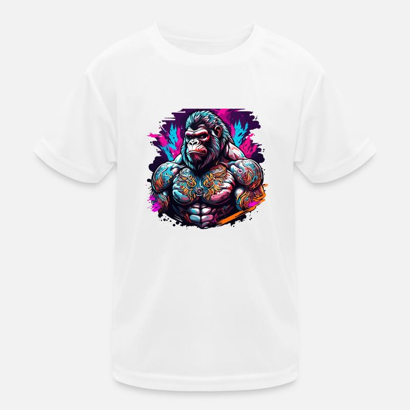 Tattoo / Tier / Kunst / cool / Comic / Gorilla Kinder Funktions-T-Shirt