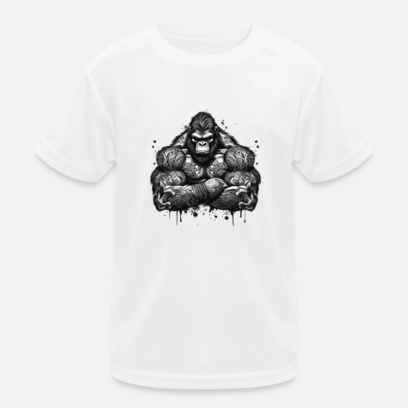 Tattoo / Tier / Kunst / cool / Comic / Gorilla Kinder Funktions-T-Shirt