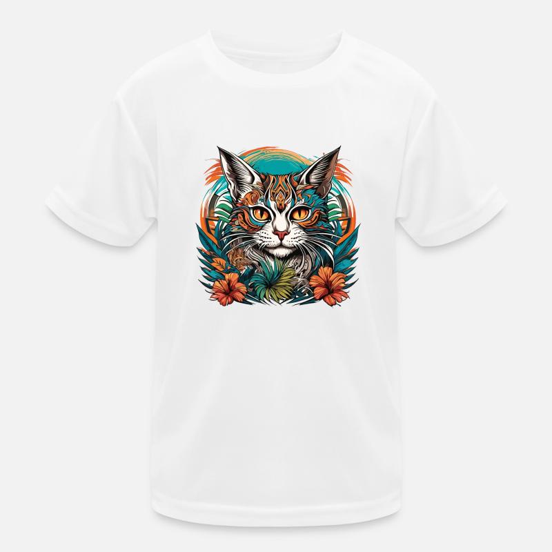 Tattoo / Tier / Kunst / cool / Comic / Katze Kinder Funktions-T-Shirt