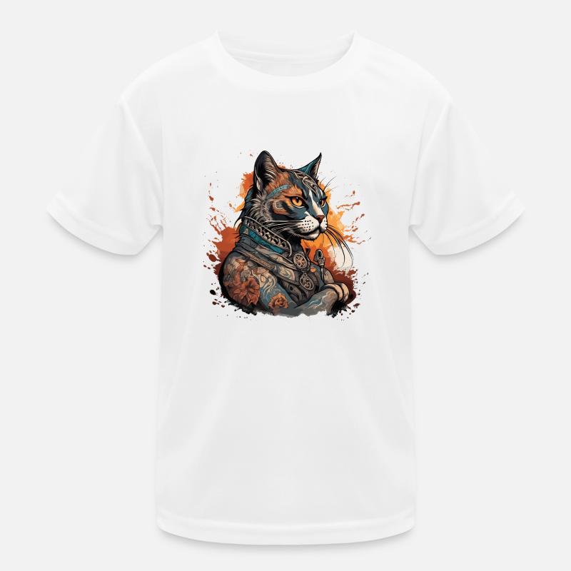 Tattoo / Tier / Kunst / cool / Comic / Katze Kinder Funktions-T-Shirt