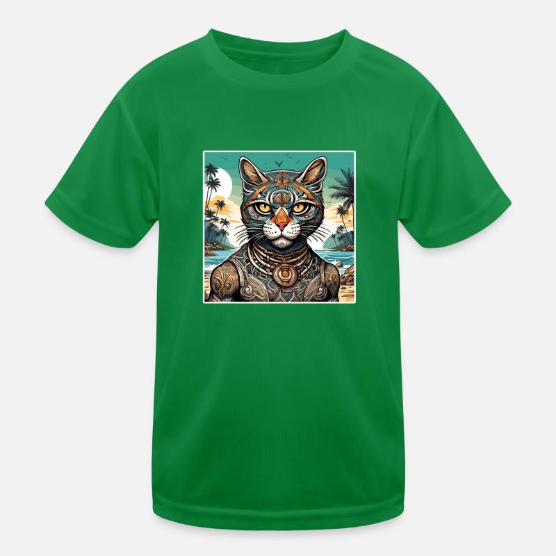 Tattoo / Tier / Kunst / cool / Comic / Katze Kinder Funktions-T-Shirt