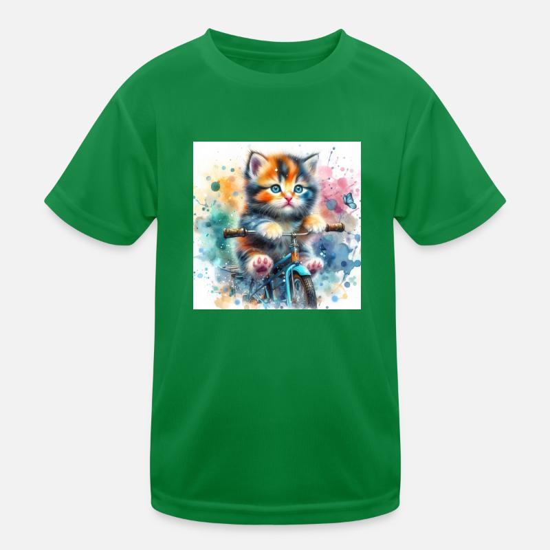 Chaton à vélo T-shirt sport Enfant