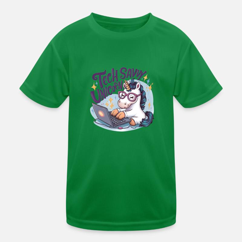 TECH SAVVY UNICORN Kids Functional T-Shirt