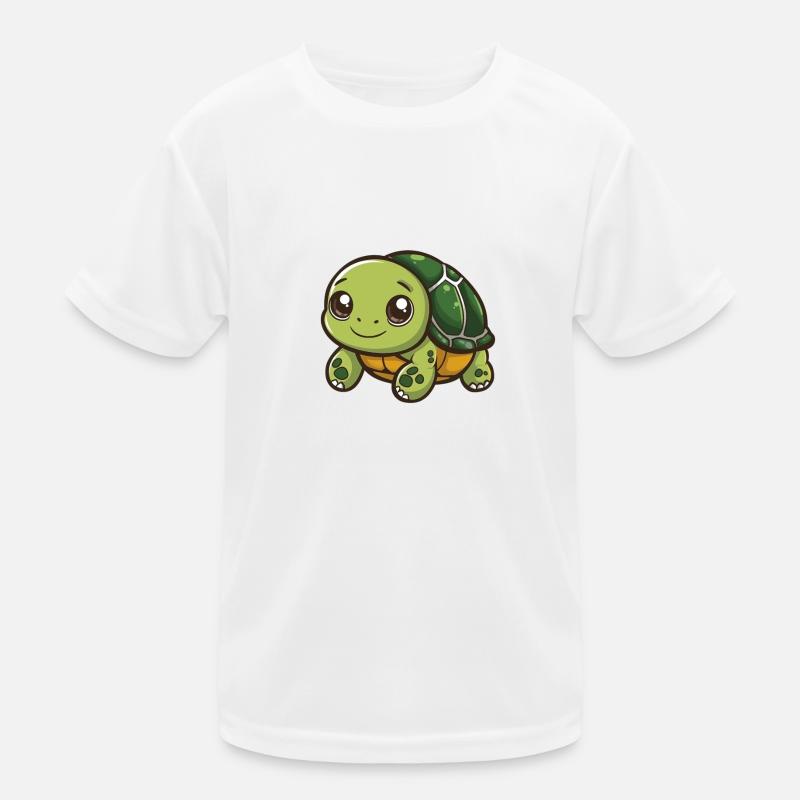 Cute turtle with big eyes Kids Functional T-Shirt