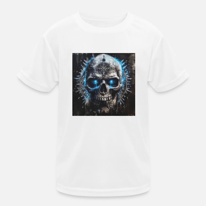 Viking Skull Vikings Skull Valhalla Vegvisir Kids Functional T-Shirt