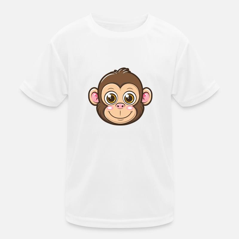 Cute Monkey Big Eyes Smile Kids Functional T-Shirt