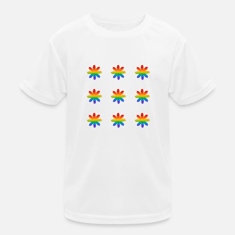 Rainbow Flowers Kids Functional T-Shirt